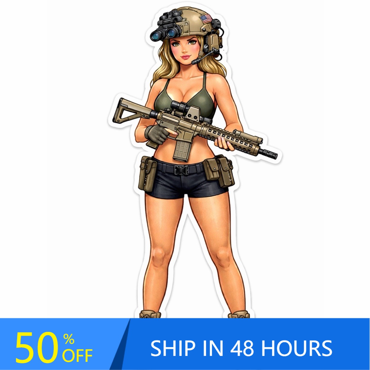 Laptop Unique Accessories - Mädchen im Bikini AR Niedliches Boot