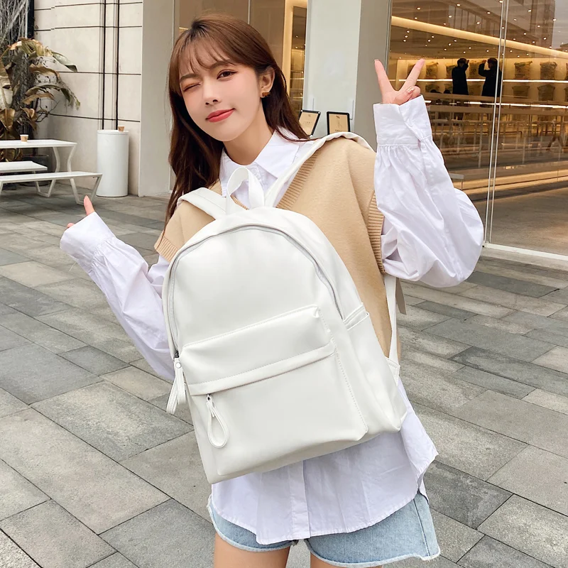 Laptop Accessories Organizer Bag - Mode Frau Rucksack Große Kapazität Leder