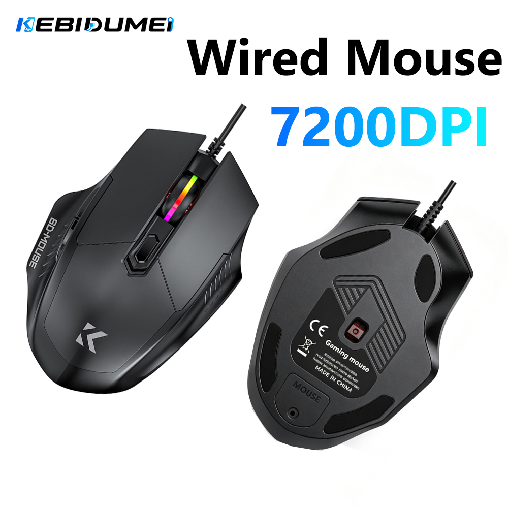 Laptop Accessories Rgb - KEBIDUMEI 7200DPI Kabelgebundene Maus, 6 Tasten,