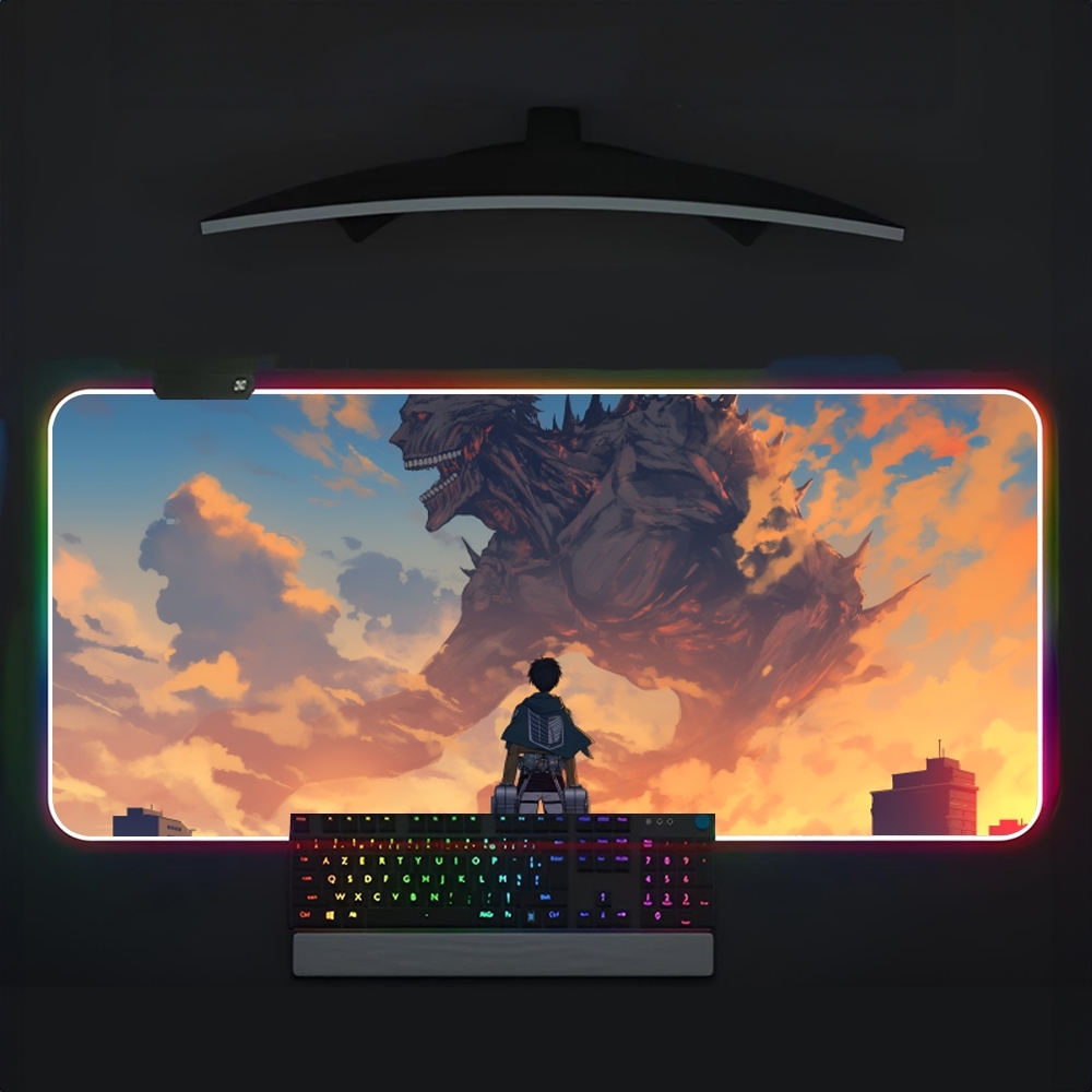 Laptop Accessories Rgb - Attack On Titan Mauspad RGB Großes