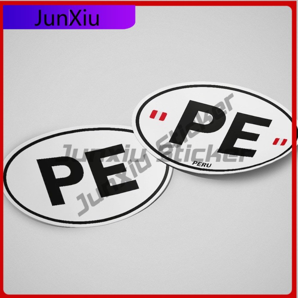 Laptop Unique Accessories - Peru PE-Aufkleber, ovale Flagge, wasserfeste Aufkleber,