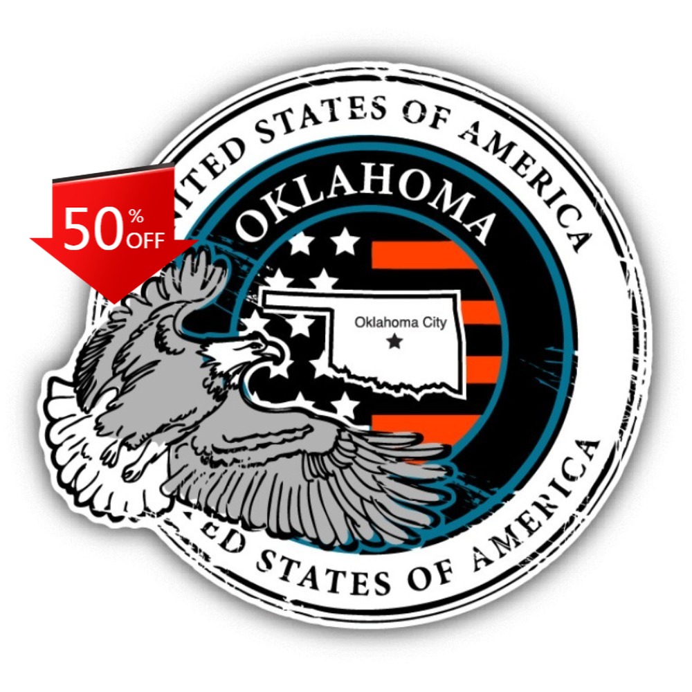 Laptop Unique Accessories - Oklahoma USA Grunge-Gummi-Aufkleber, ästhetisch, für Auto,