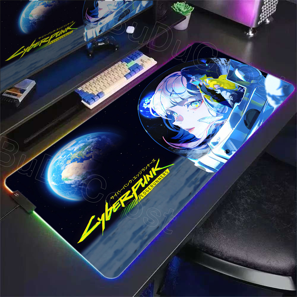 Laptop Accessories Rgb - HD Anime Girl Mauspad RGB Schreibtischmatte