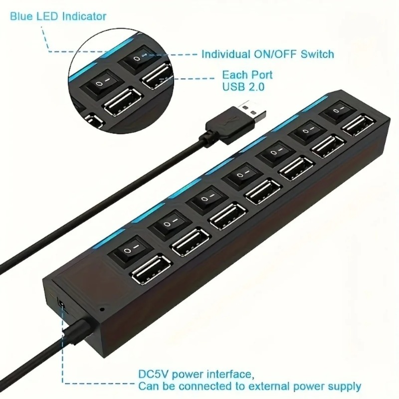 USB 2.0 Hub 4/7 Port Splitter  – Laptop Accessories Productivity Bewertung und Preis