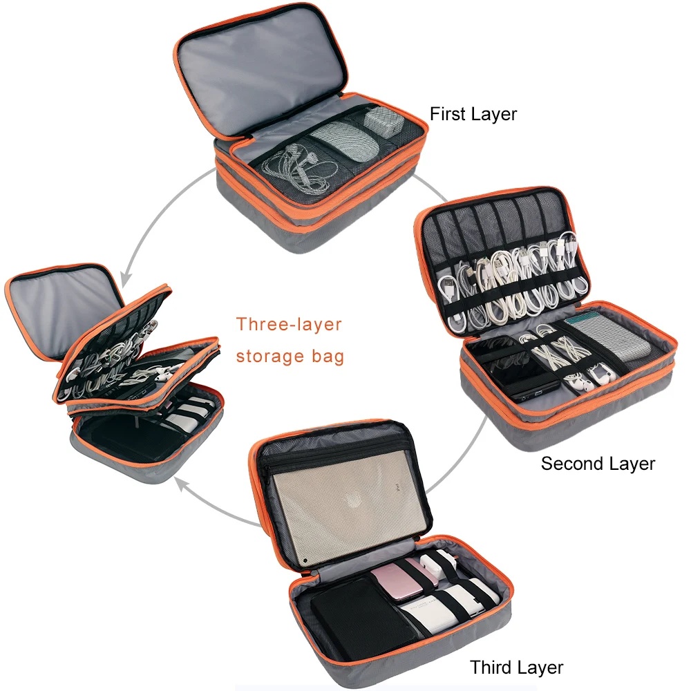 Doppels ch ichten große Kapazi – Laptop Accessories Organizer Bag Bewertung und Preis