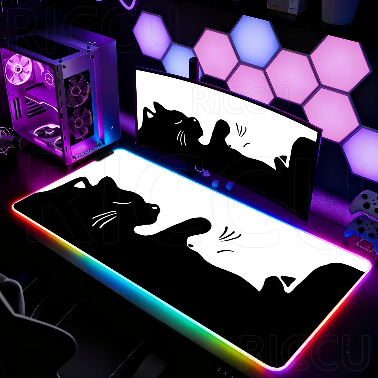 RGB HD Schwarz-Weiß Katzen-Mot – Laptop Accessories Rgb Bewertung und Preis