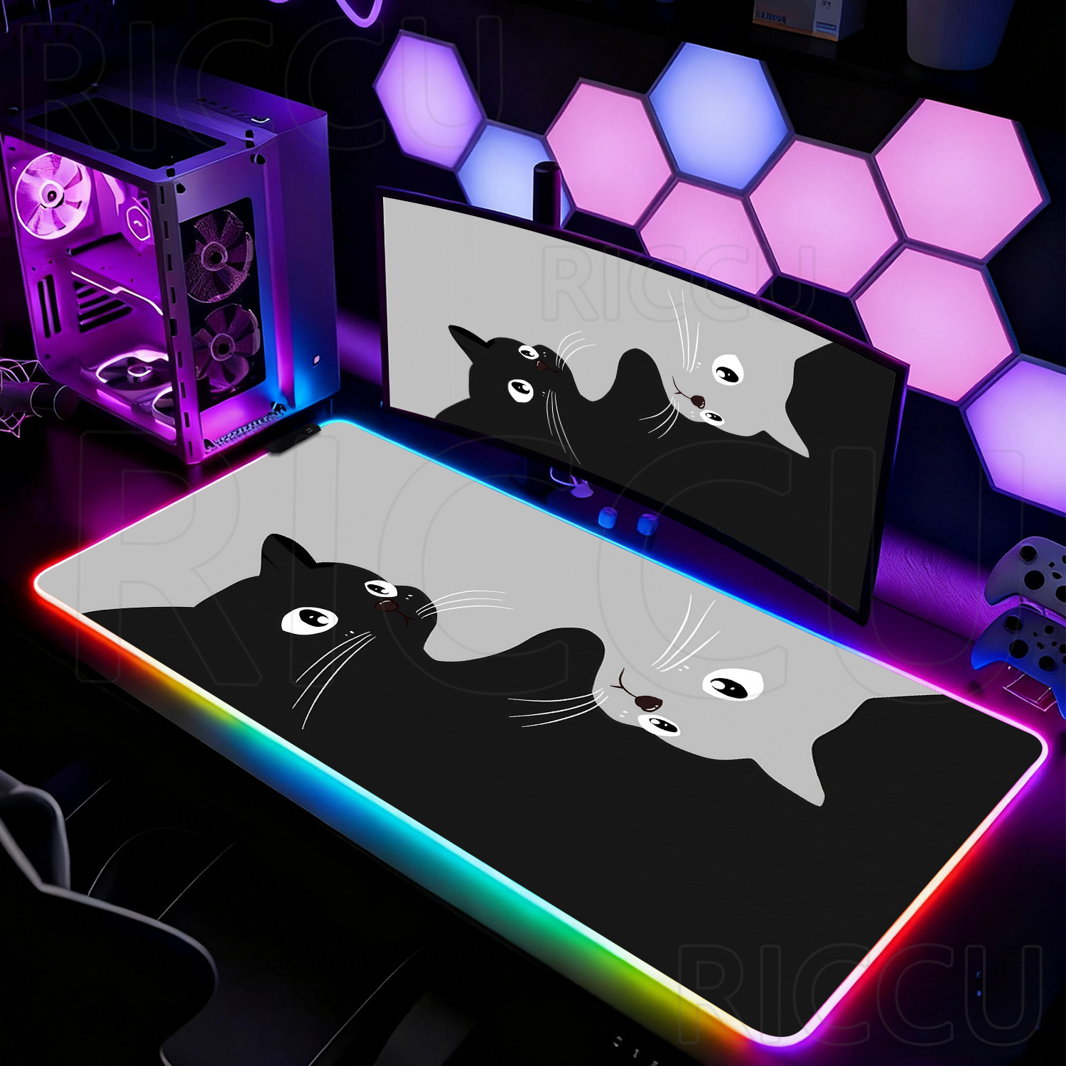 RGB HD Schwarz-Weiß Katzen-Mot – Laptop Accessories Rgb Bewertung und Preis