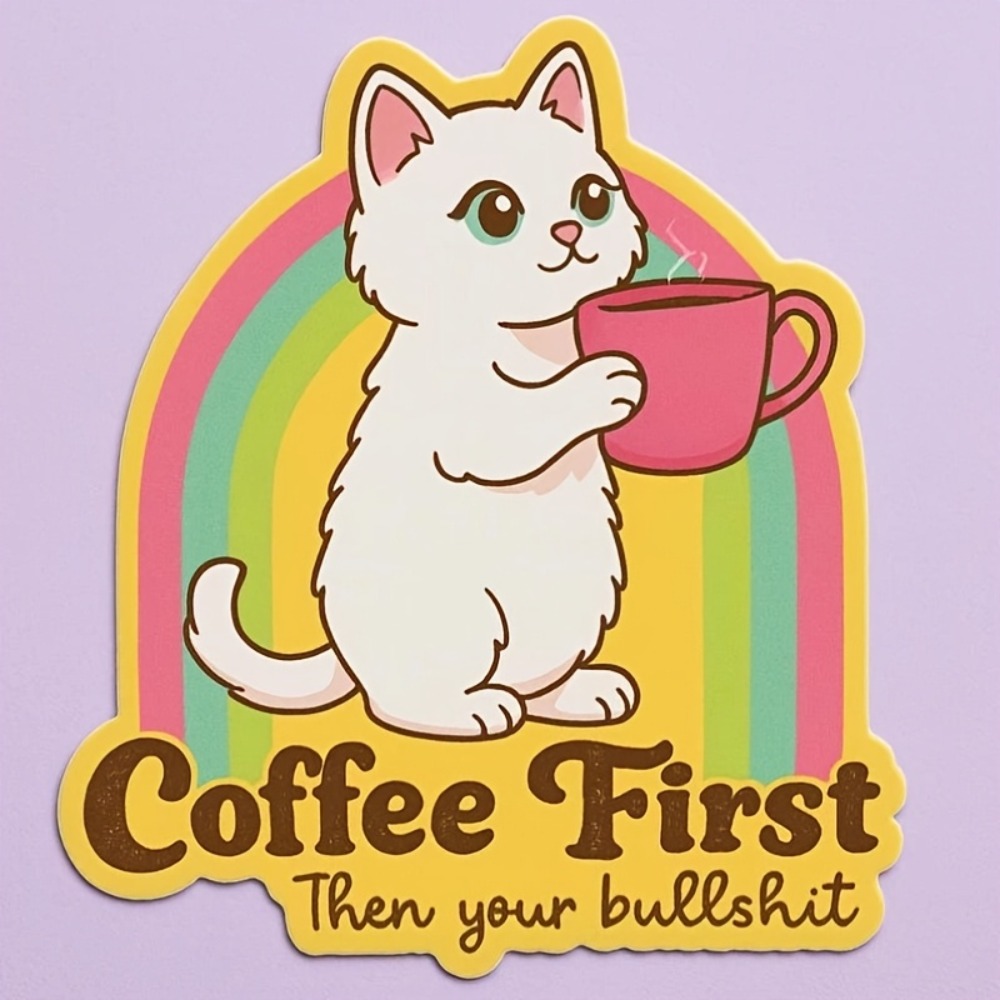 Lustige Kaffee-Katzen-Aufklebe – Laptop Unique Accessories Bewertung und Preis