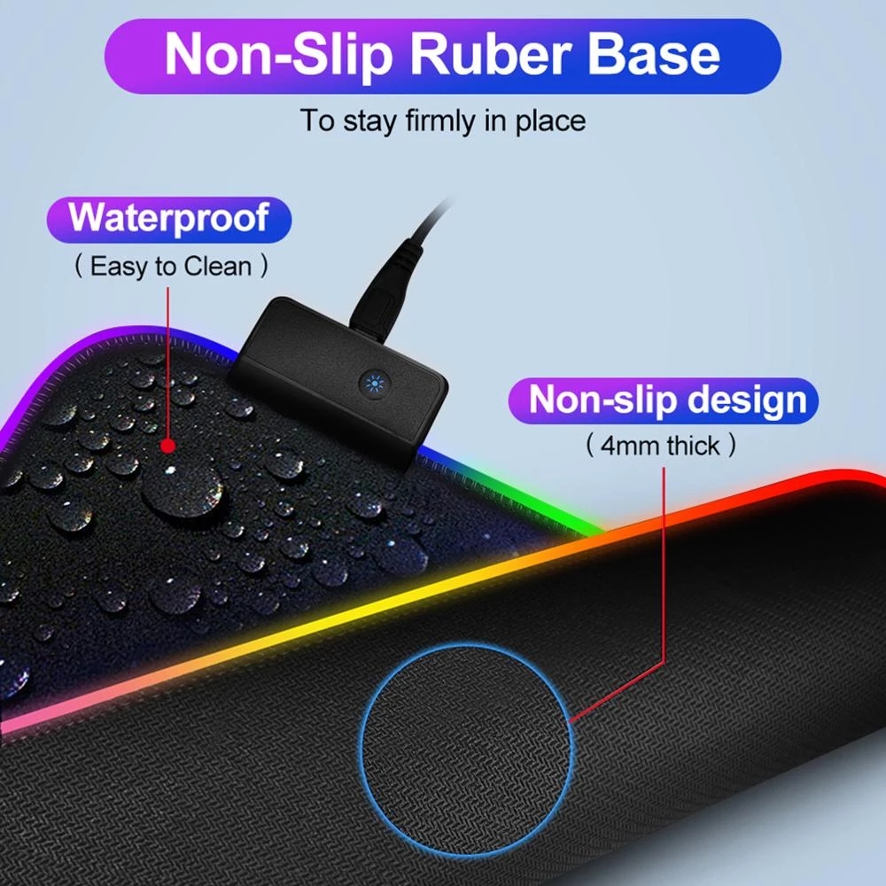 RGB-Gaming-Mauspad mit LED-Bel – Laptop Accessories Rgb Bewertung und Preis